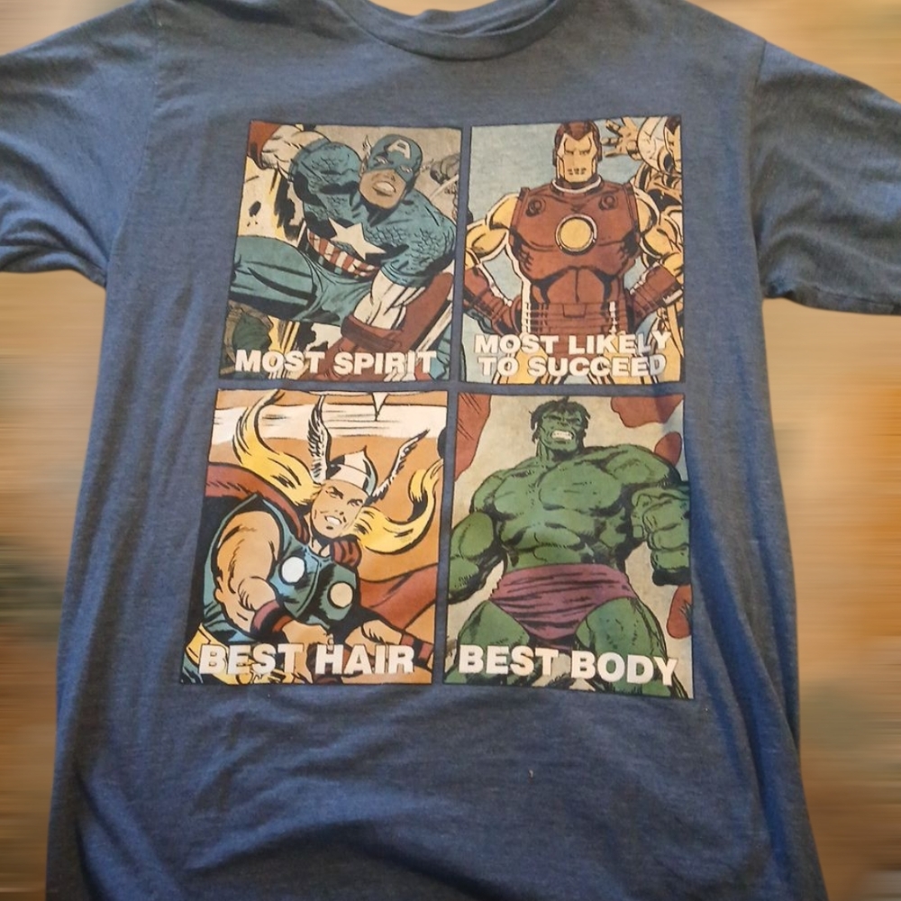 Marvel Heroes Blue Short Sleeve Tee